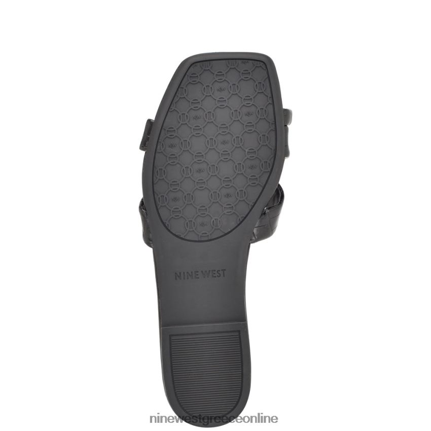 Nine West dotty flat slide σανδάλια μαύρο ανάγλυφο κρόκο 48BFPH1075