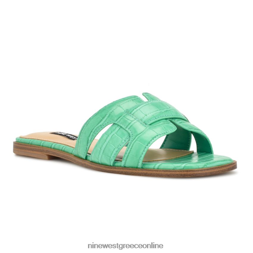 Nine West γερμανικά flat slide σανδάλια πράσινο κρόκο 48BFPH31