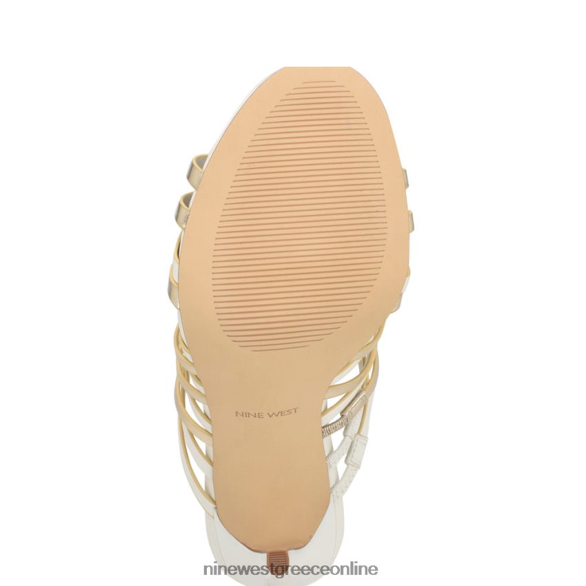Nine West σανδάλια διαφανειών με τακούνι λευκό πλατίνο 48BFPH1703