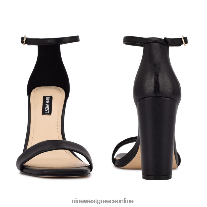 Nine West σανδάλια με λουράκι στον αστράγαλο μαύρο δέρμα 48BFPH493