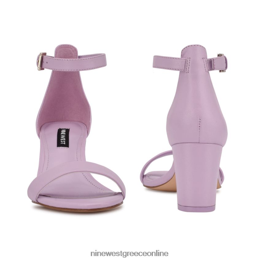 Nine West πέδιλα φτέρνας με λουράκι αστραγάλου σκούρο λιλά δέρμα 48BFPH566