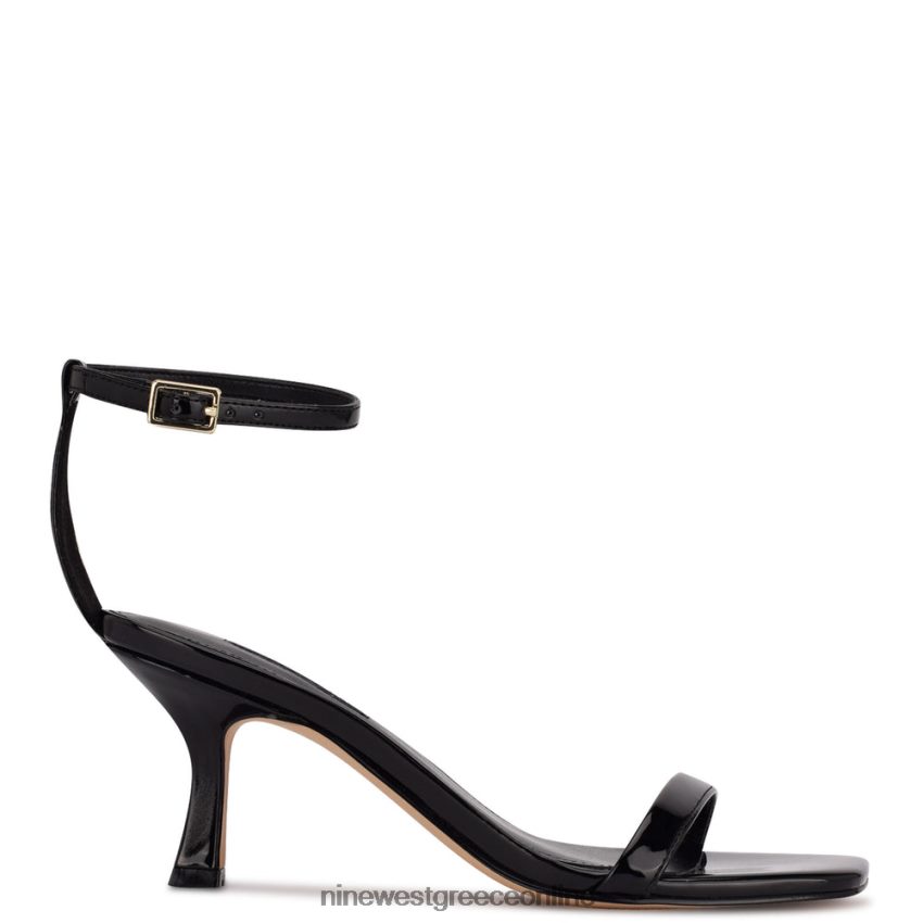 Nine West ώριμα σανδάλια με τακούνι μαύρη πατέντα 48BFPH595