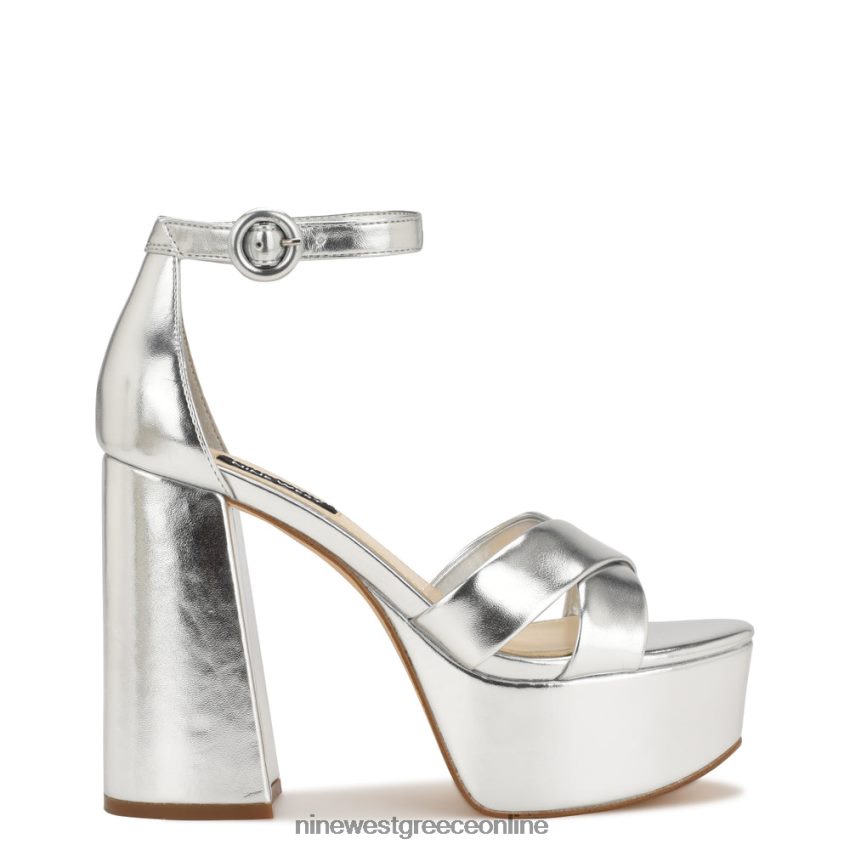 Nine West σανδάλια πλατφόρμα Wilie ασημί μεταλλικό 48BFPH306