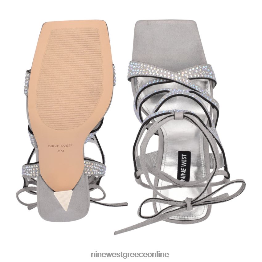 Nine West πέδιλα με τακούνι alanah ankle wrap άσπρο 48BFPH487