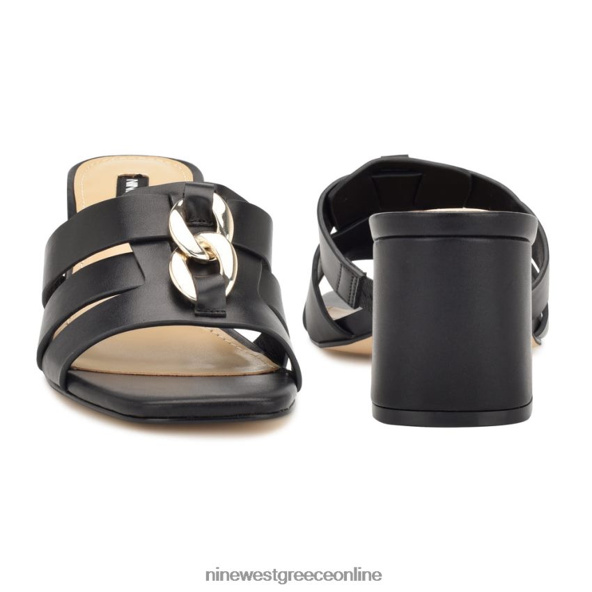 Nine West σανδάλια slide με τακούνι gipper μαύρος 48BFPH250