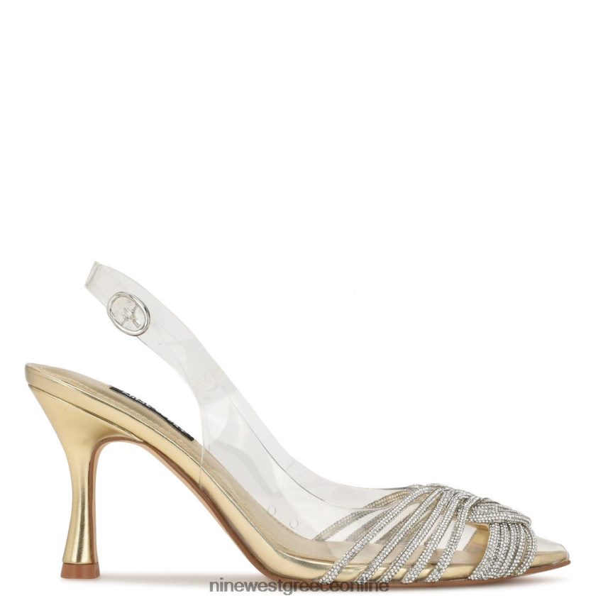 Nine West αντλίες slingback nalan χρυσό/διαφανές κρύσταλλο 48BFPH841