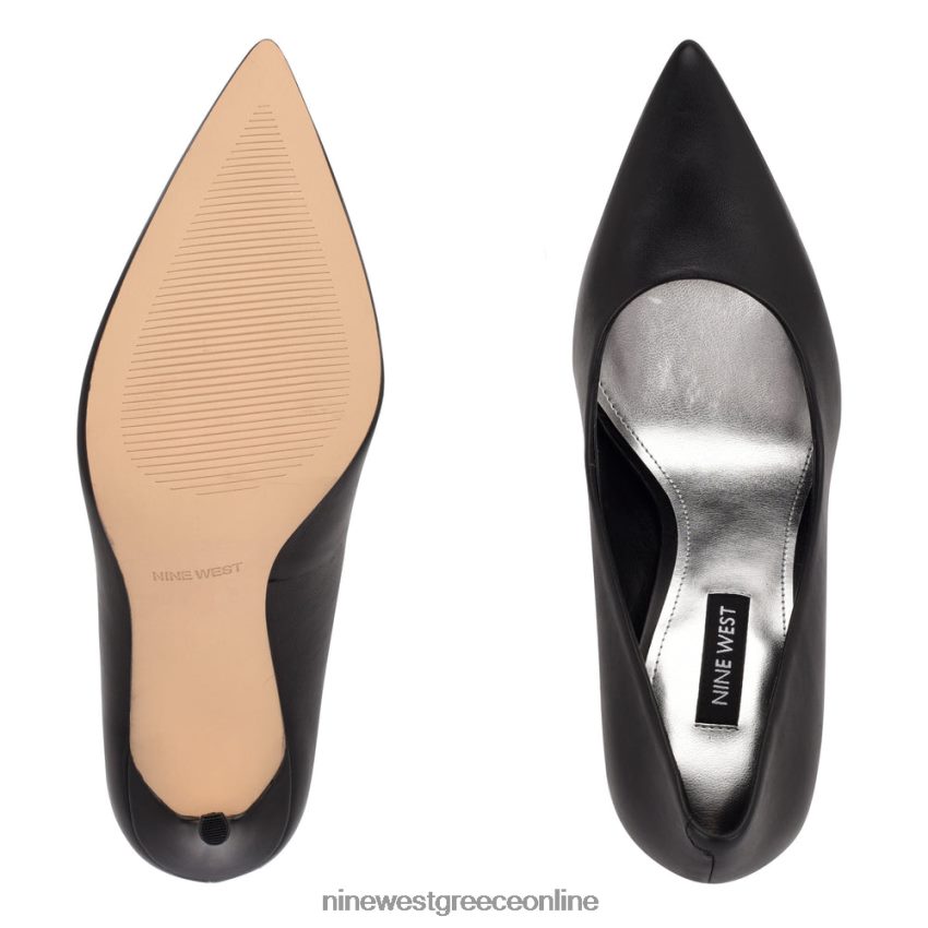 Nine West φρέσκες μυτερές αντλίες μαύρο δέρμα 48BFPH1346
